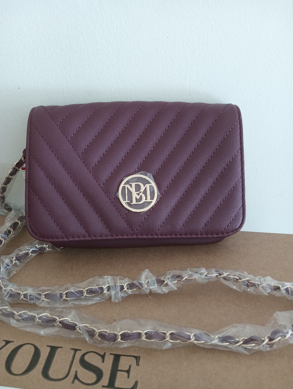 Bagley Mischka Quilted Crossbody Bag in Plum